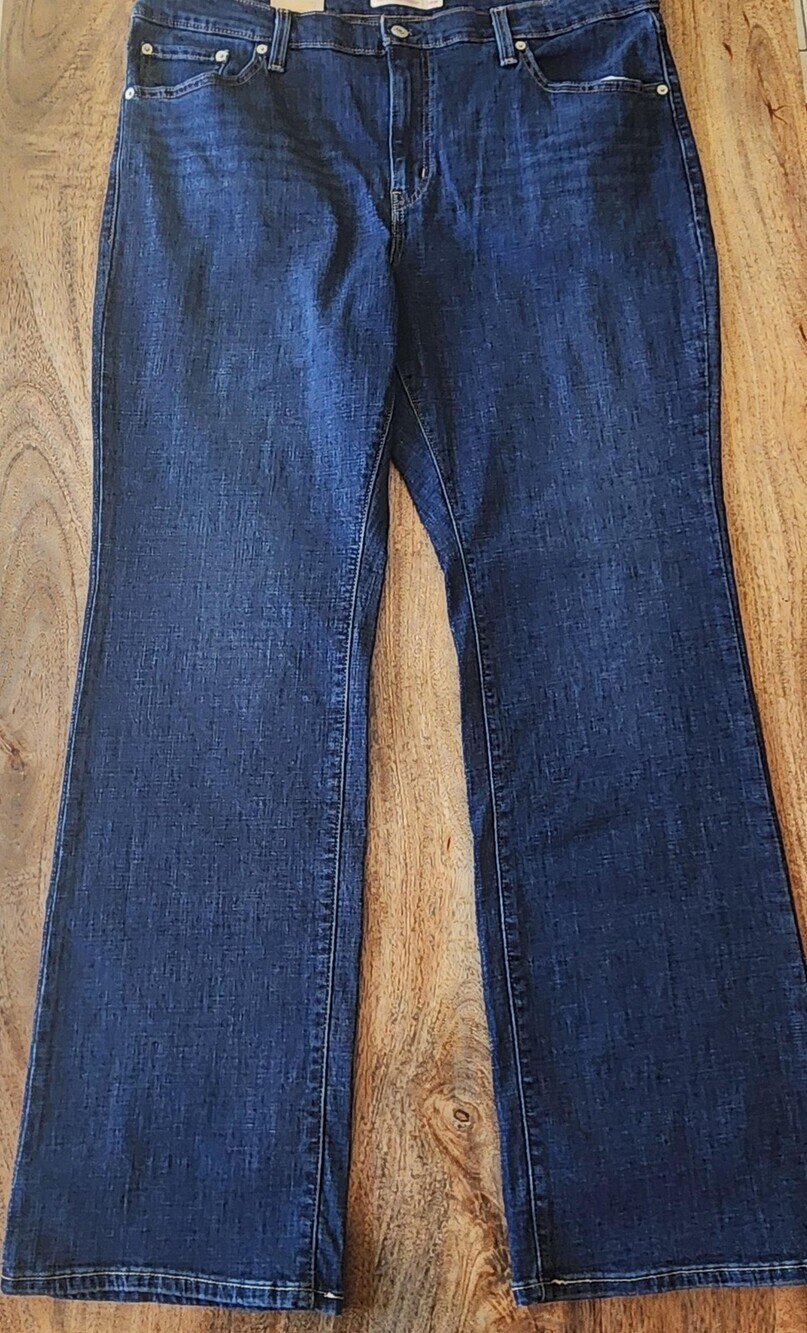 Levi's 725 High-Rise Bootcut Jeans Womens 18W Plus Blue Stellar Stretch Denim